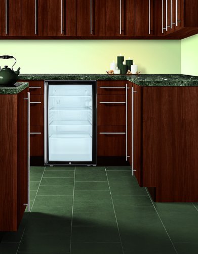 Summit SCR500BLBI7SHADA: Commercially listed ADA Compliant 20" wide glass door all-refrigerator for built-in use...