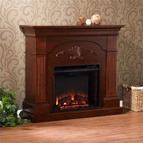 Pemberly Row Electric Fireplace in Mahogany