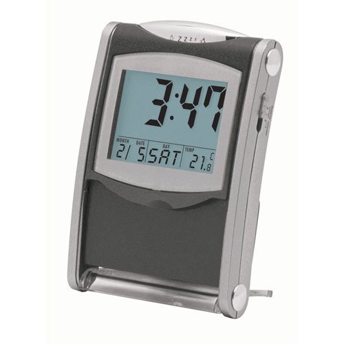 Dainolite 36501 Desk/Travel Alarm Clock, Grey