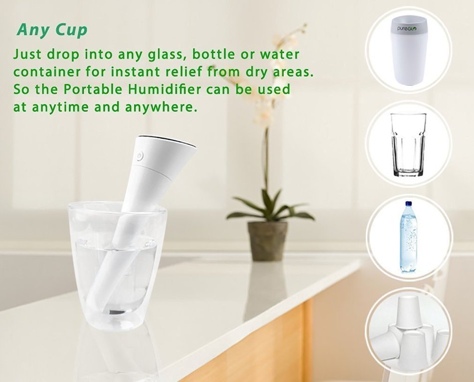 Tanxih Ultra-silence Mini Portable Cool Mist Humidifier Personal Air Purifier Ultrasonic USB Powered Air Water... N13
