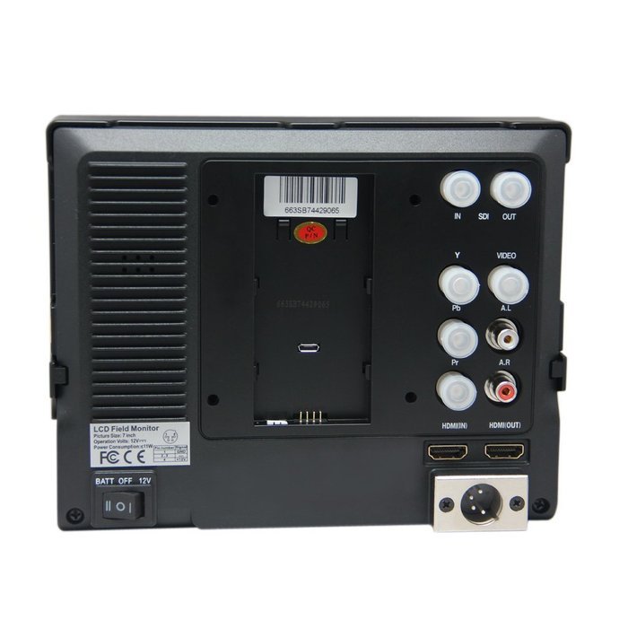 Andoer Lilliput 7" 663/S2 IPS 3G-SDI HDMI In Out HD Peaking Monitor BMCC for DSLR & Full HD Camcorder N2