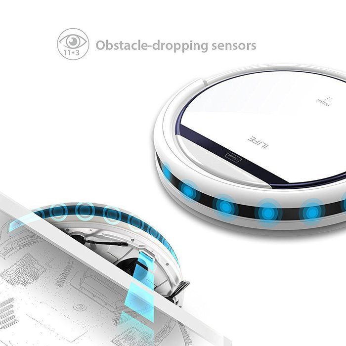 ILIFE V3s Robotic Vacuum Cleaner for Pets and Allergies Home, Pearl White