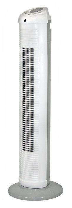 KUL Oscillating Windcolumn Tall 3-Speed with Full Function Remote Control, 30-Inch, White