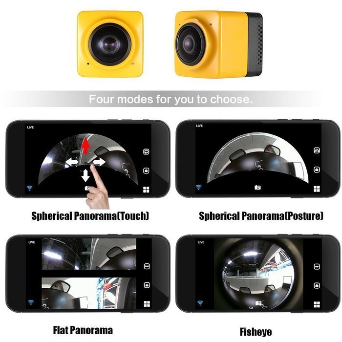 LeaningTech Mini Cube Action Sports Panorama Camera H.264 360 Degree Wifi 720P Fisheye Wide View Wide Angle Outdoor... N2