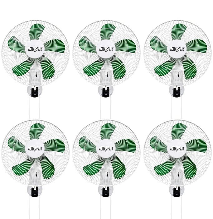 Active Air Fan - (6) HYDROFARM ACF16 16" Wall Mountable Oscillating Hydroponic Fans N2