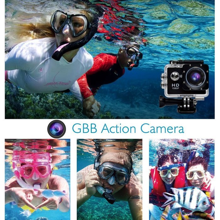 GBB WIFI 12MP 2.0" LCD HD 1080P 170&deg; Wide Angle Sports DV Waterproof Action Camera Camcorder, Update 25mm Diameter... N4