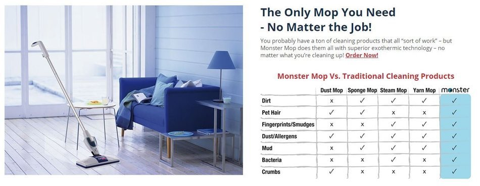Euroflex MC1 Monster Mop Hot & Cold Floor Cleaner - Exothermic Energy Clean Heat Technology - Use As a Dry Mop...