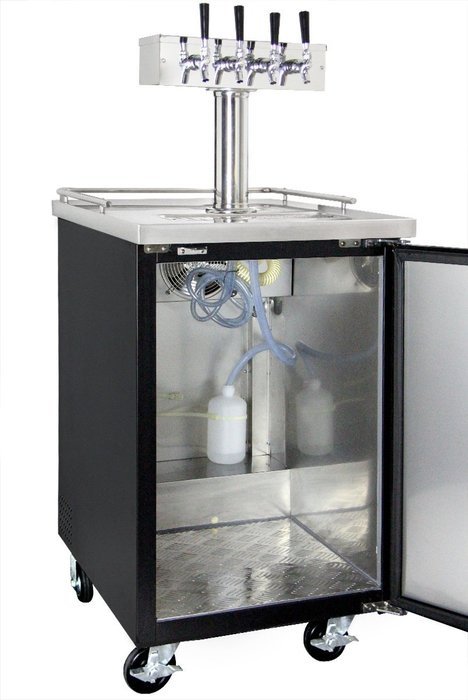 Kegco Commercial Grade Homebrew Kegerator Four Faucet Ball Lock Keg Dispenser Black