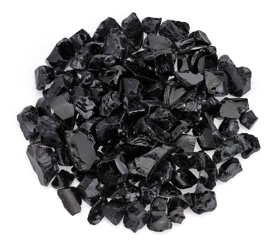 American Fireglass 9 to 12mm Fire Pit and Outdoor Fireplace Glass, Small, 10-Pound, Dark Blue N19