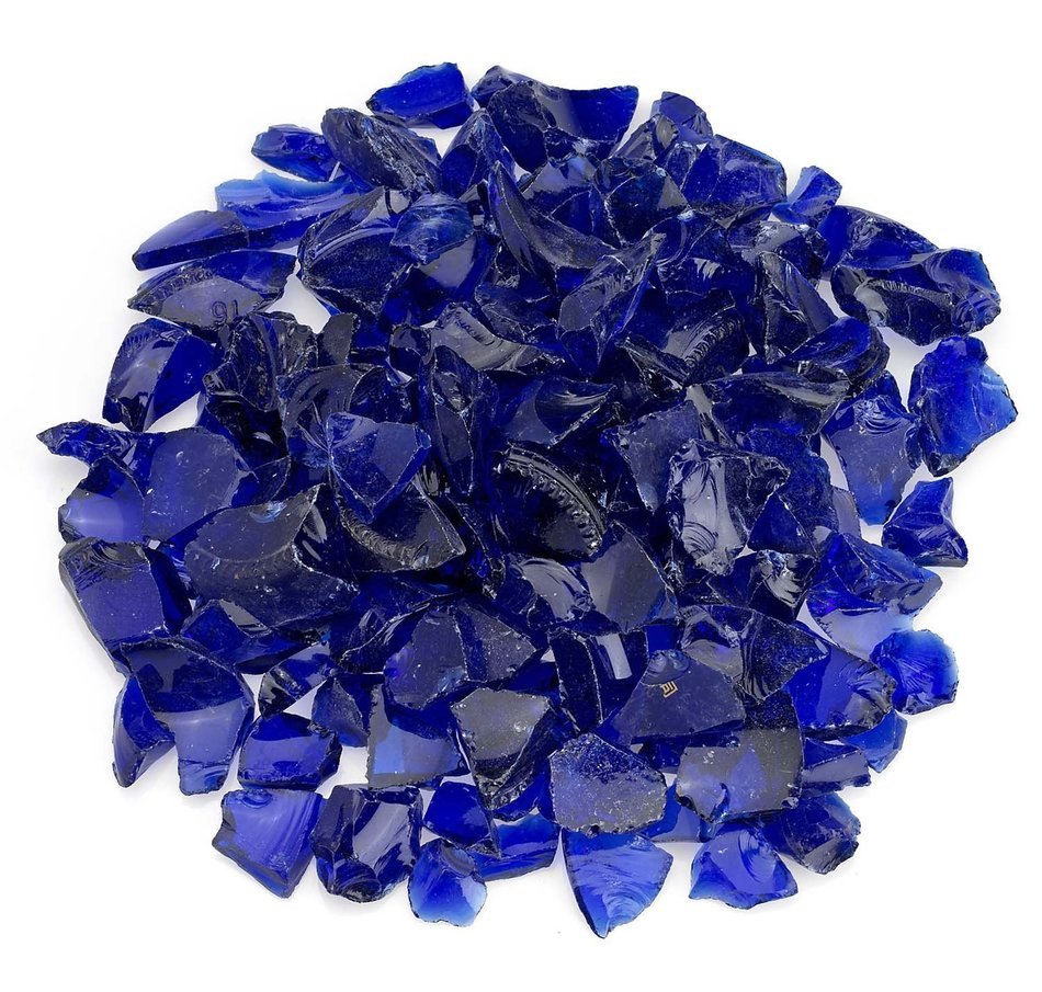 American Fireglass 9 to 12mm Fire Pit and Outdoor Fireplace Glass, Small, 10-Pound, Dark Blue N23