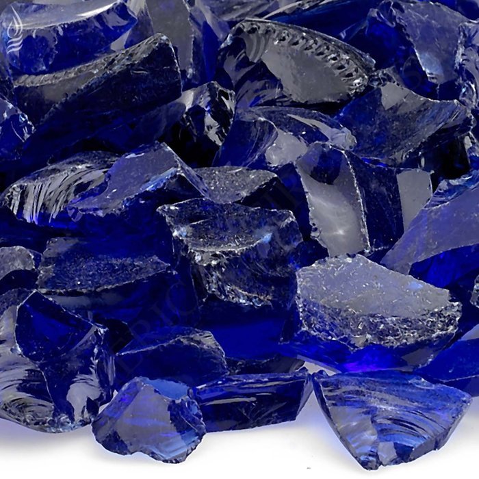 American Fireglass 9 to 12mm Fire Pit and Outdoor Fireplace Glass, Small, 10-Pound, Dark Blue N24