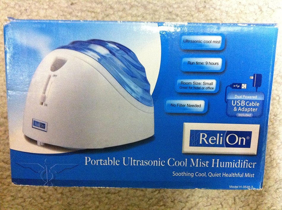 ReliOn Portable Ultra Sonic Cool Mist Humidifier USB Cable & Adapter