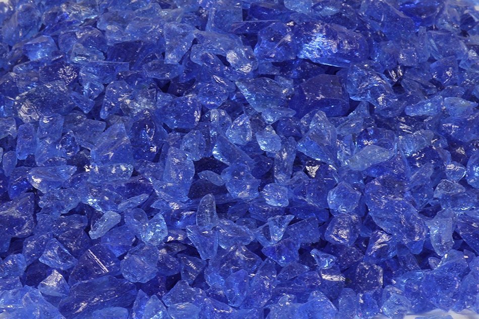American Fireglass 9 to 12mm Fire Pit and Outdoor Fireplace Glass, Small, 10-Pound, Dark Blue N25