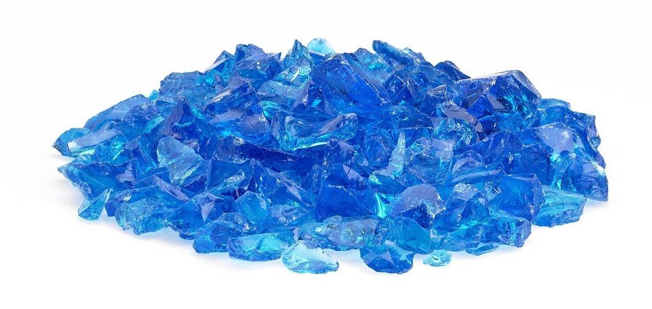 American Fireglass 9 to 12mm Fire Pit and Outdoor Fireplace Glass, Small, 10-Pound, Dark Blue N26