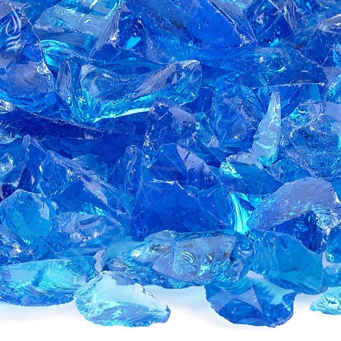 American Fireglass 9 to 12mm Fire Pit and Outdoor Fireplace Glass, Small, 10-Pound, Dark Blue N27