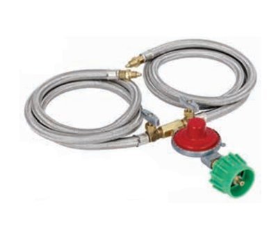Bayou Classic Dual 36 Inch Stainless Braided Hose - Preset Regulator