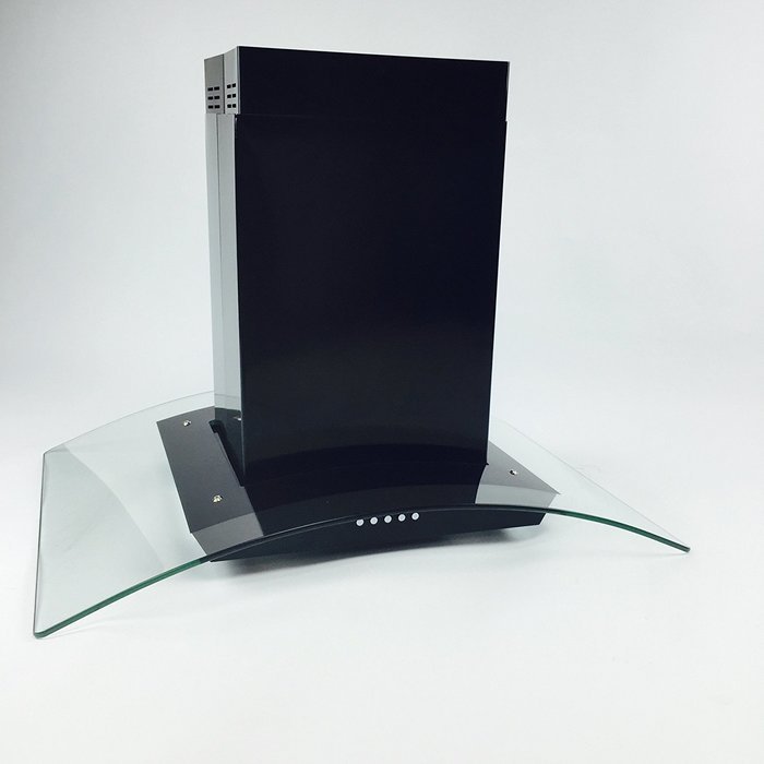 Eureka 30" European Style Glass Black Island Mount Range Vent Hood