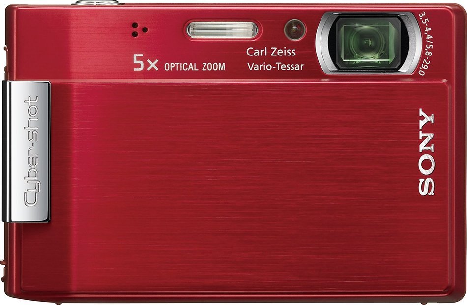 Sony Cybershot DSC-T100 8MP Digital Camera with 5x Optical Zoom and Super Steady Shot (Red) N5