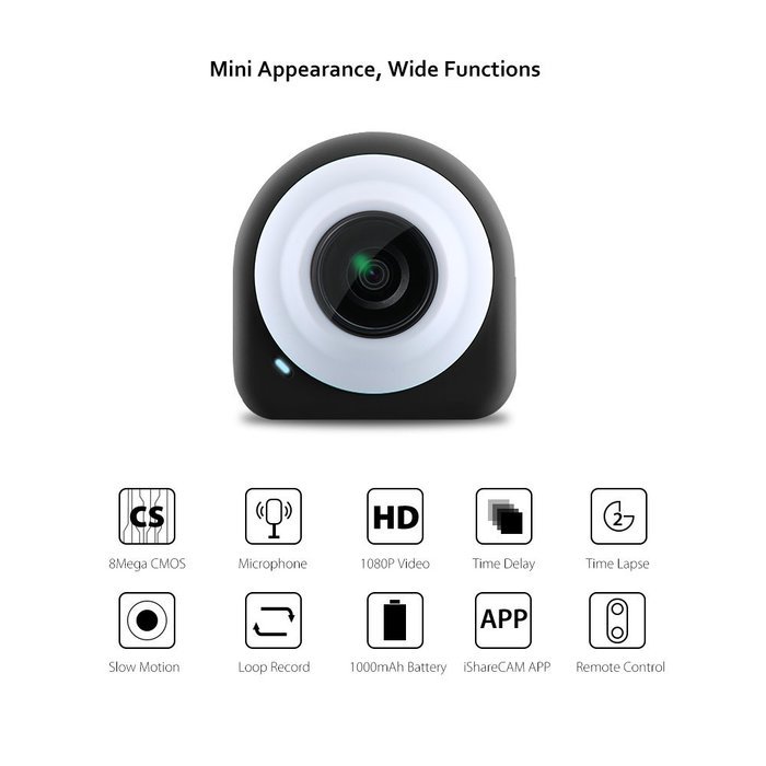 VicTec HD 1080P WiFi Mini Lifestyle Action Video Camera Camcorder 8 Mega Pixel COMS + 145&ordm; Wide Angle Lens with... N3