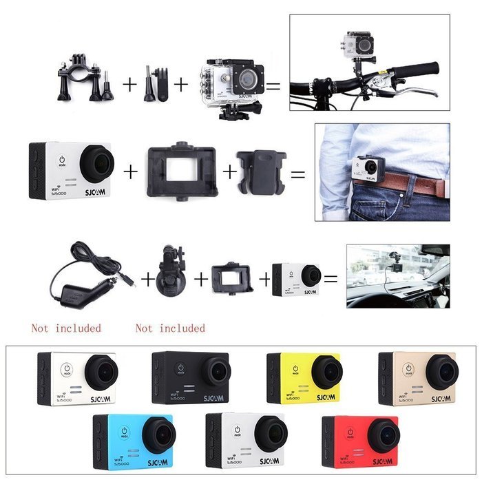 SJCAM SJ5000 WIFI Novatek 96655 1080P HD Waterproof Video Action Sport Camera for Bicycle Motorcycle Diving N2