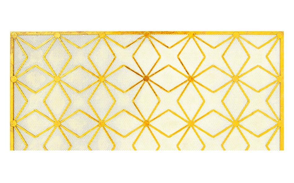 Fire Protector Fireplace Screen Metal Gold Finish Christmas Decorating Gift N4