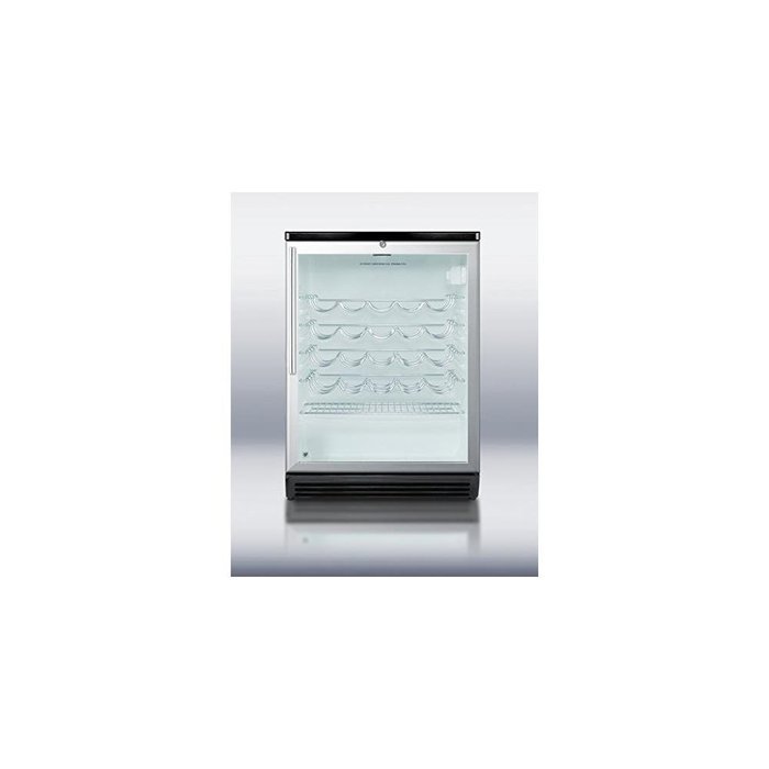 Summit SWC6GBLBIHV 24" Freestanding or Built In Wine Cooler with 5.5 cu. ft. Capacity or 36 Bottle Capacity Commercially...