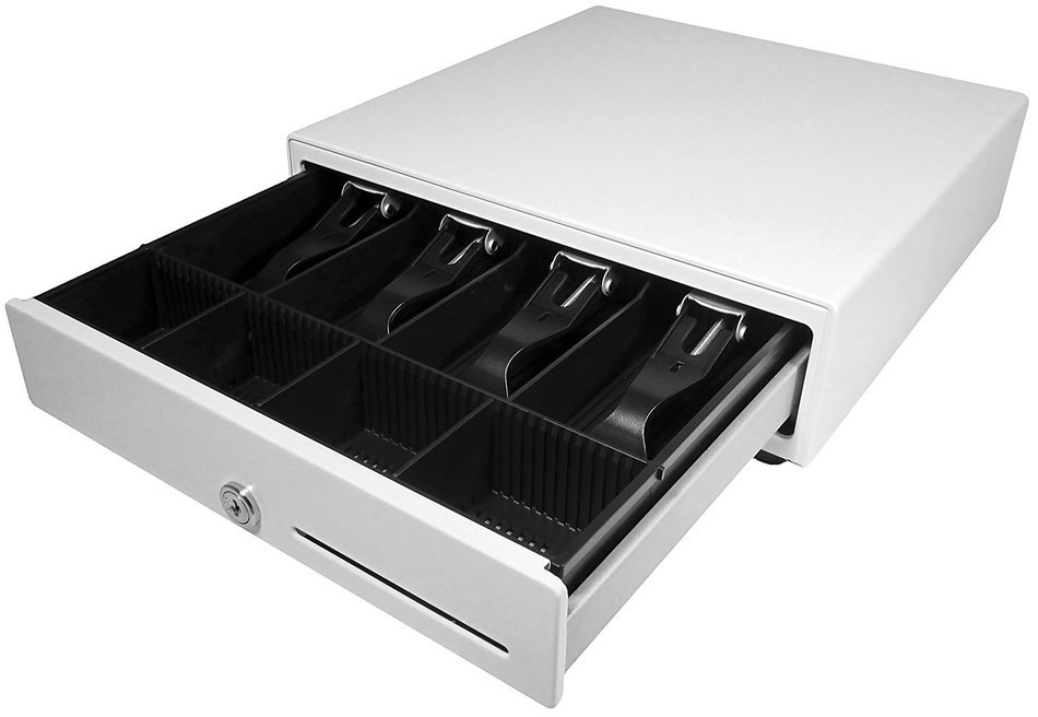 APG VB320-AW1313-B27 Vasario Series Standard-Duty Cash Drawer with MultiPRO Interface, Painted Front, 13.8" x... N2