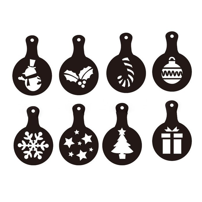 Sealike 2015 New Coffee Stencils Template Cappuccino Art Stencils Latte Art Template with Stylus Pack of 8 N2
