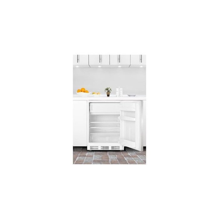 Summit CT66JBISSHH Built-in Undercounter Refrigerator-freezer with White Cabinet, Stainless Steel Door, and Horizontal... N2