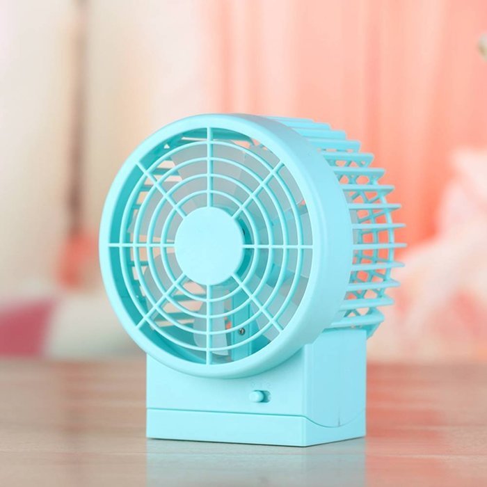 USB Mini Desktop Fan Double Blade Enlarged Version (blue) N2