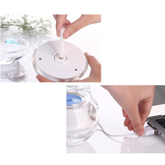 Soondar&reg; X'mas Gifts! Home Office Mini USB Humidifier Crystal Night Light Air Cool Mist Humidifier Blue N6