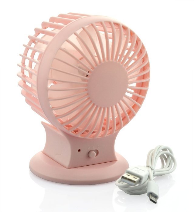 Welltop&reg; Upgraded Portable Rechargeable Electric Personal Fans USB Powered 2-modes Speed Adjustable Double Blades... N21