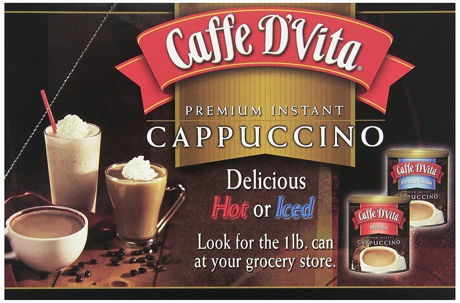 Caffe D'Vita Mocha Cappuccino Sugar Free, 7.5-Gram Single Serve Envelopes (Pack of 24) N30