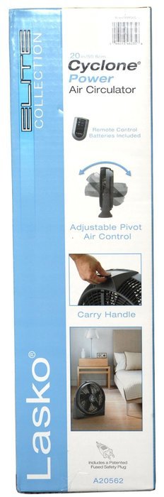 Lasko Elite Collection 20&rdquo; Cyclone Power Air Circulator - Lasko Fan Elite Collection A20562 - 4 Speed Remote Control N2