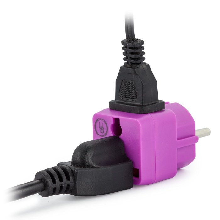 Yubi Power 2 in 1 Universal Travel Adapter with 2 Universal Outlets - Built in Surge Protector - 2 Pack - Purple...