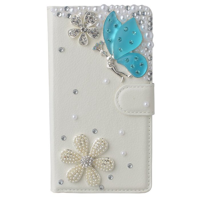 LG Escape 3 Case, LG Phoenix 2 Case, LG K8 Case White PU Leather Folio Flip Phone Case,Yaheeda 3D Handcraft White... N34