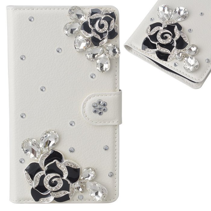 LG Escape 3 Case, LG Phoenix 2 Case, LG K8 Case White PU Leather Folio Flip Phone Case,Yaheeda 3D Handcraft White... N39
