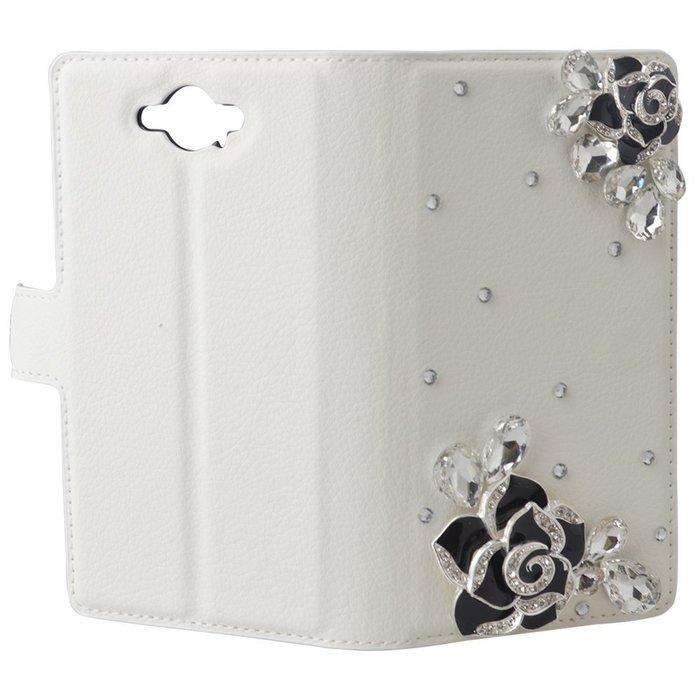 LG Escape 3 Case, LG Phoenix 2 Case, LG K8 Case White PU Leather Folio Flip Phone Case,Yaheeda 3D Handcraft White... N40