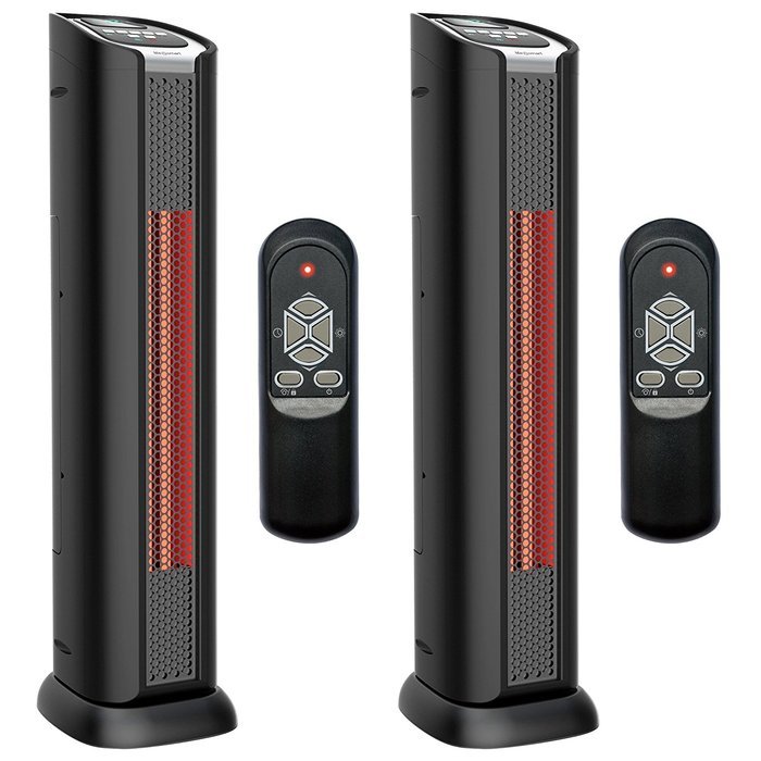 (2) Lifesmart 24" 2 Element Infrared Tower Heater & Fan N2