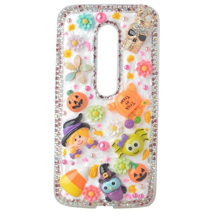 Spritech(TM) 3D Handmade Crystal Phone Case for Motorola Moto G3/Moto G (3rd Gen),Helloween Style Monster Pumpkin... N11