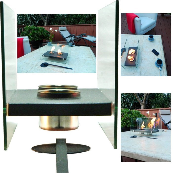 Tabletop Fireplace (Chiminea) Portable For Indoors/Outdoors. Uses Ethanol, Modern, Ventless, Does Not Emtit Unsafe... N4