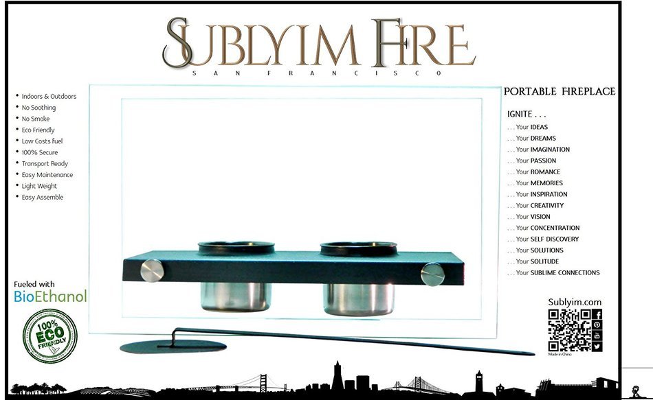 Tabletop Fireplace (Chiminea) Portable For Indoors/Outdoors. Uses Ethanol, Modern, Ventless, Does Not Emtit Unsafe... N6