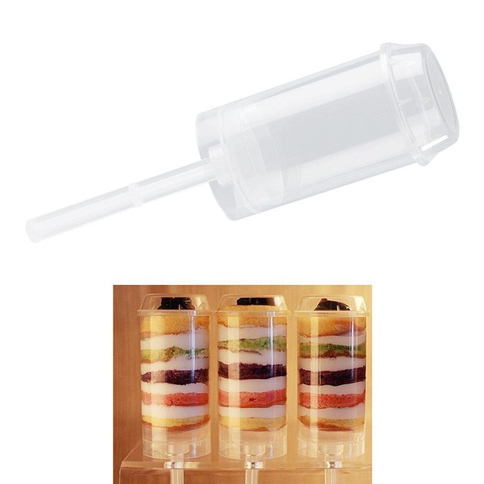 Plastic Cake Push Up Pop Tube Molds Tools with Lids (Round Molds, Set of 25)
