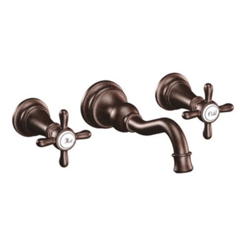 Moen TS42112ORB Weymouth Two-Handle High Arc Wall Mount Bathroom Faucet Trim Kit without Valve, Oil Rubbed Bronze...