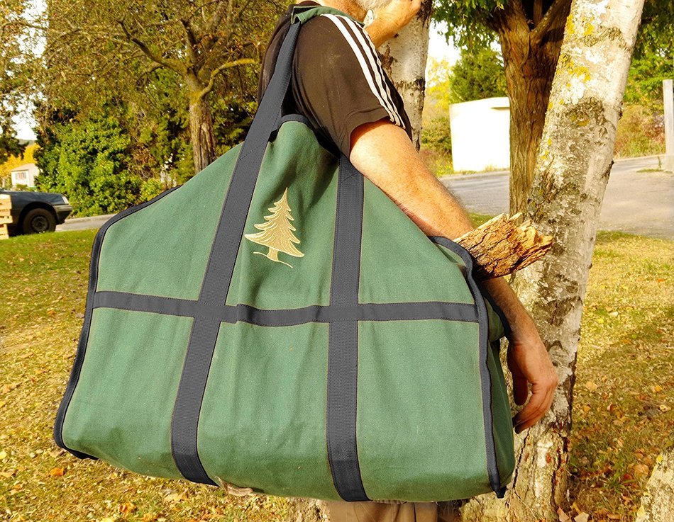Skonzig Premium Firewood Carrier and Holder, Genuine, Super Durable Canvas, Heavyduty Log Tote, Build To Last,... N9