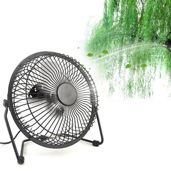 YYGIFT&reg; Quiet Operation Mini USB Table Desk Personal Fan with Built-in Rechargeable Battery - Black N9