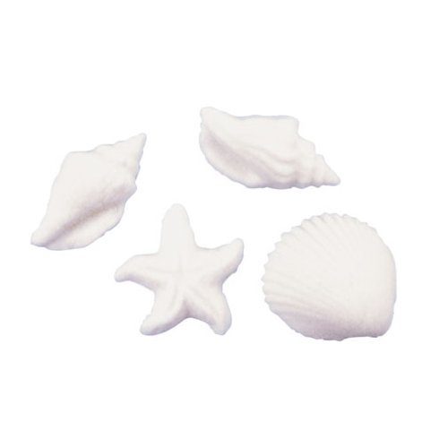 Lucks Dec-Ons Molded Sugar/Cup-Cake Topper, Seashells and Starfish Assortment, 1 1/4 - 1 1/2 Inch, 144 Count