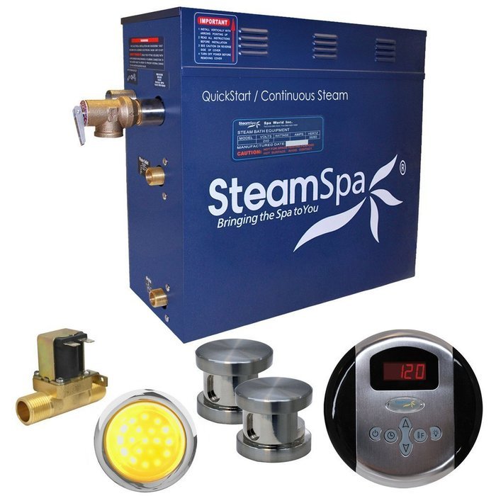 Steam Spa IN900OB-A Indulgence 9 KW Quick Start Acu-Steam Bath Generator Package with Built-In Auto Drain, Oil... N3