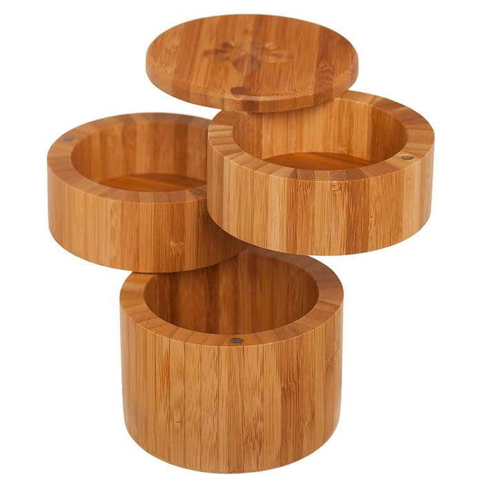 Totally Bamboo Small Salt Box, Bamboo Container With Magnetic Lid For Secure Storage N19