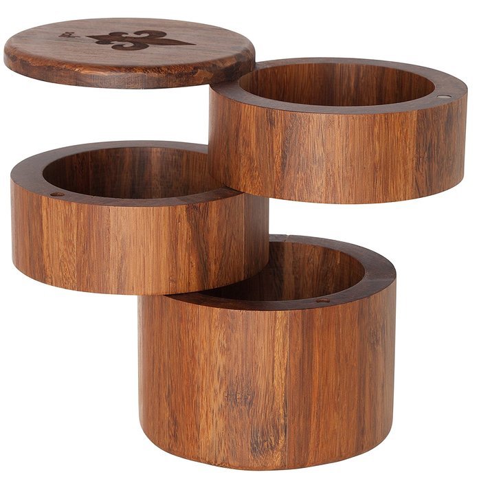 Totally Bamboo Small Salt Box, Bamboo Container With Magnetic Lid For Secure Storage N20